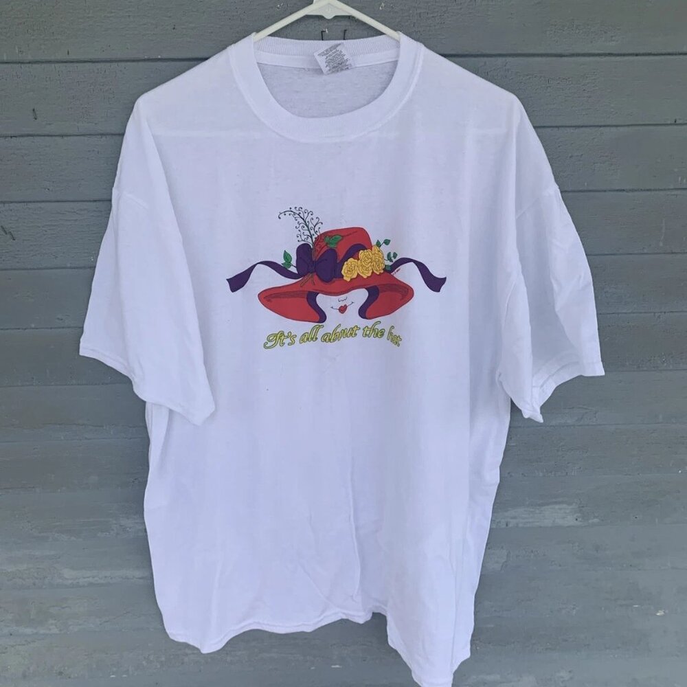 Women's RED HAT SOCIETY T Shirt sz XL, GILDAN - it’s all about the hat